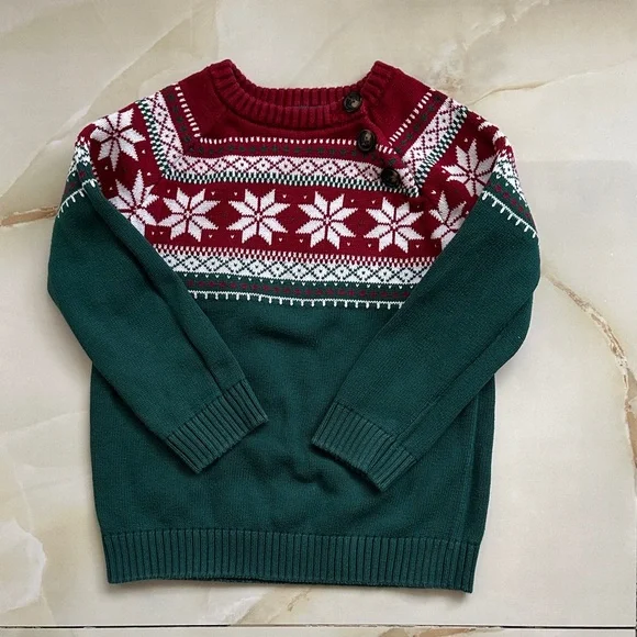 Gymboree Red and Green Kids Sweater - Picture 2 of 3